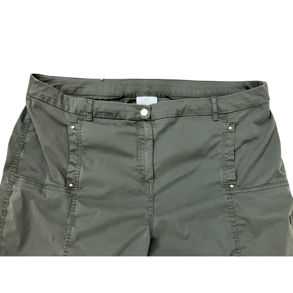 Chicos Olive Green Ankle Pants Size 3.5 Side Zip Embellished Casual - Picture 2 of 10